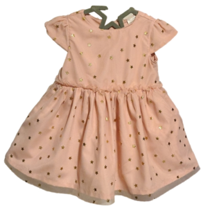 💀Carter's Pink Gold Star Dress